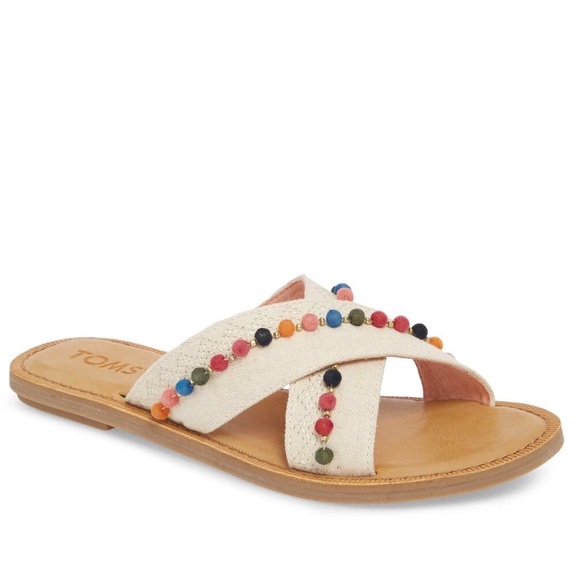 Toms | Shoes | Toms Viv Pom Pom Sandals | Poshmark